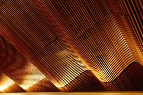 © Sharrin Rees Sindalah Island, Nubian Design, Candy Kiosk, Koichi Takada, Curved Ceiling, Wood Slat Ceiling, Baffle Ceiling, Interior Cladding, Nanning