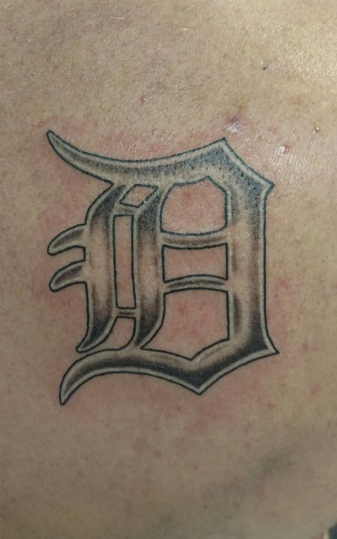 Detroit D tattoo Detroit Tattoo Ideas, D Tattoos, Tattoo Ideas Women, Detroit Tattoo, Old English D, D Tattoo, Tattoo Ideas For Men, Old English, Tatting