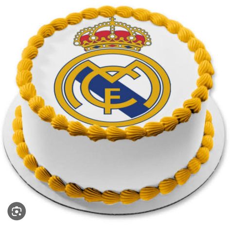 Bolo Do Barcelona, Tarta Real Madrid, Real Madrid Cake, Soccer Birthday Cakes, Real Madrid Logo, Spanish Football, Real Madrid Club, Real Madrid Team, Football Birthday Party