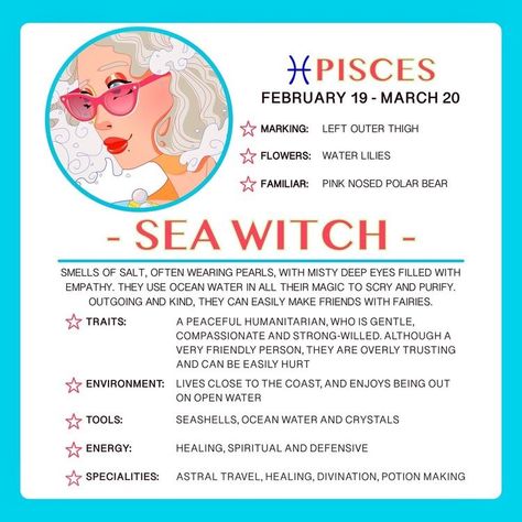 👁💙👁 Pisces Witchcraft, Pisces Magic, Pisces Witch, Pisces Friend, Zodiac Witch, The Sea Witch, Water Witch, Pisces Quotes, Gemini And Virgo