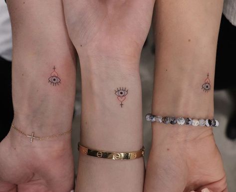 Evil Eye Tattoo, Small Girly Tattoos, Rainbow Tattoos, Hamsa Tattoo, Leo Tattoos, Inspiration Tattoos, Bff Tattoos, Friendship Tattoos, Gorgeous Tattoos