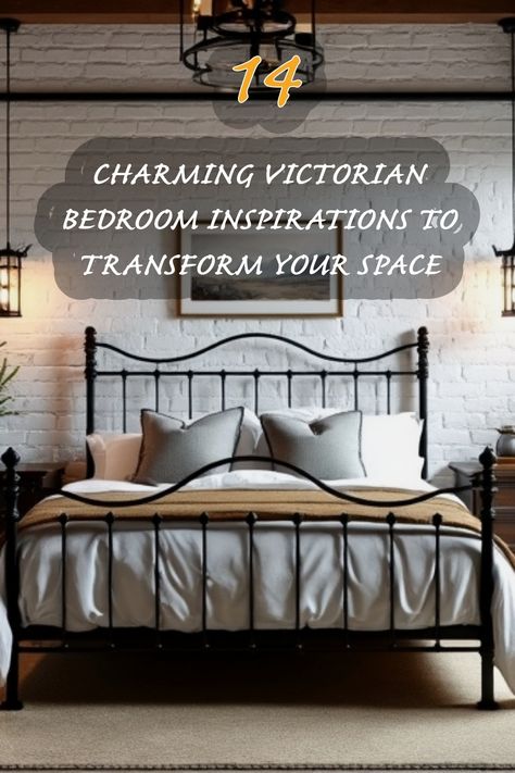 Step into a world of vintage charm with my favorite Victorian bedroom inspirations! Discover how these elegant designs can transform your space into a cozy, stylish retreat. From intricate metal bed frames to soft, layered fabrics, there’s something here to inspire every home decor enthusiast. Let's bring some classic elegance into our bedrooms! Bedroom Inspirations Metal Bed Frame, Black Rod Iron Bed Frame Room Ideas, Cast Iron Bed Frame Bedrooms, Black Rod Iron Bed Frame, Black Iron Bed Frame Bedroom Ideas, Rod Iron Bed Frame, Black Iron Bed Decor, Iron Beds Bedroom Decorating Ideas, Victorian Bedroom Design