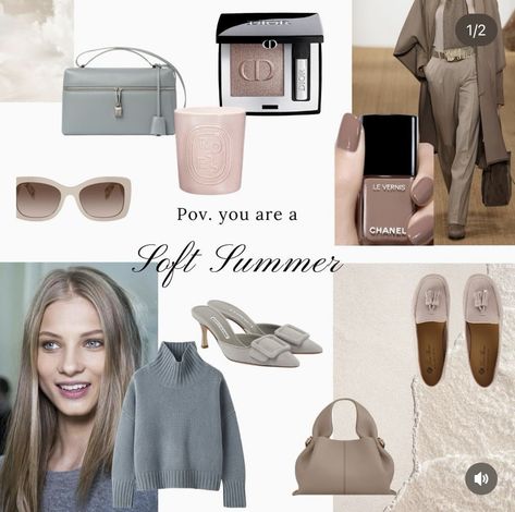 Soft Summer Wardrobe Basics, Fair Soft Summer, Soft Summer Outfit Ideas, Soft Summer Color Palette Clothes, Soft Summer Examples, Soft Summer Winter Outfits, Soft Summer Colour Palette, Soft Summer Color Palette Outfits, Soft Summer Outfits Inspiration