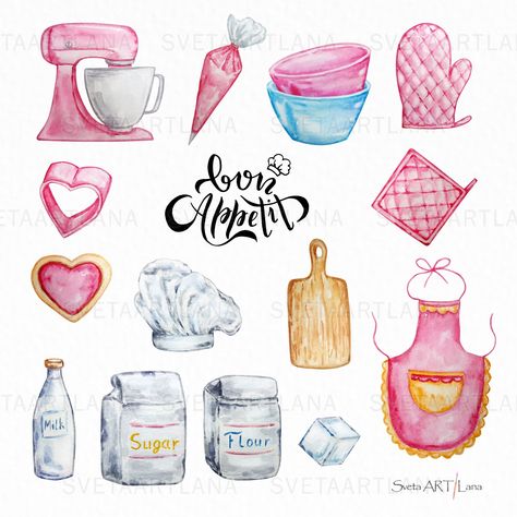 Excited to share this item from my #etsy shop: Watercolor Baking Clipart, Bakery, Cooking Clipart, Kitchen, Foods, Ingredients, Baker, Cookies Recipes Illustration, Watercolor Bakery, Bakery Clipart, Baking Clipart, Cooking Clipart, Rainbow Sweets, Cartoon Kitchen, Chocolate Logo, Baking Logo