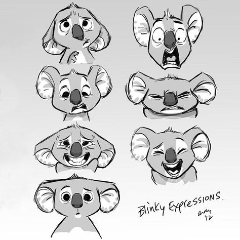 Bear Character Design, Koala Illustration, Koala Drawing, 3d Monster, Monster Ideas, Bear Drawing, Character Design Animation, Animal Sketches, Many Faces