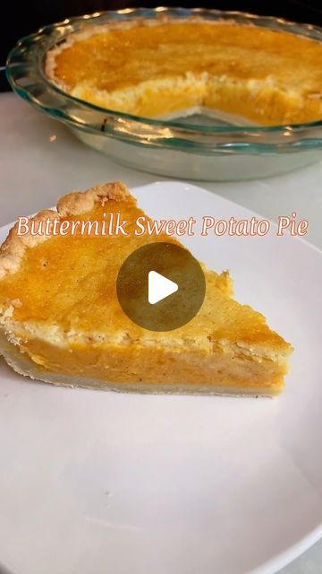 Tony Toni Tonez on Instagram: "Hey, y’all! I’ve been seeing this double crusted sweet potato pie everywhere, so I had to try it for myself. On the bottom, I have a homemade buttermilk crust. Followed by a creamy buttermilk sweet potato pie filling and topped with a buttermilk custard. 😌 If you want the full recipe, please let me know. I’ll probably post it for subscribers only 👌🏾. And head on over to @dj_shedoesitall_ to see how she made her sweet potato pie. Aaaallll of her food is dope 🙌🏾 . . . . . . . . #dessert #sweet #sweetpotato #pie #yum #baking #tonywhatsgood" Sweet Potato Buttermilk Chess Pie, Sweet Potato Tarts, Buttermilk Sweet Potato Pie Recipe, Sweet Potato Chess Pie, Sweet Potato Pastry, Southern Style Sweet Potato Pie, Sweet Potato Custard Pie, Double Crust Sweet Potato Pie, Deep Dish Sweet Potato Pie