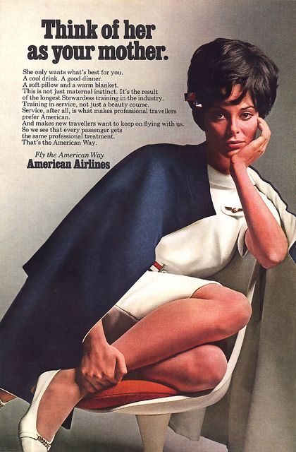 1968 ... Mom? by x-ray delta one, via Flickr Beauty Courses, Vintage Airlines, Eero Saarinen, Retro Ads, Old Ads, American Airlines, Flight Attendant, Mad Men, Vintage Travel