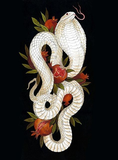 Snake Painting, Cobra Tattoo, Cobra Art, Snake Art, Japanese Tattoo Art, Arte Inspo, Goddess Art, Snakes, Cute Tattoos