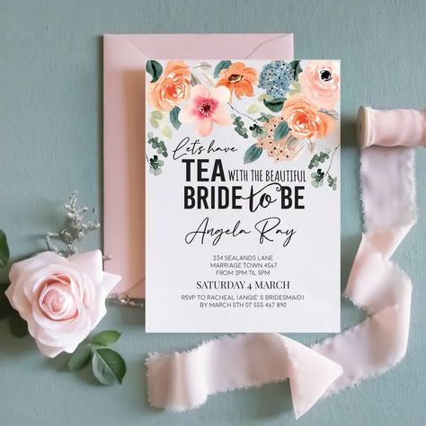 Kitchen Tea Hens Night Invitations | Google Shopping Kitchen Tea Invitations, Hens Night Invitations, Tea Invitations, Tea Invite, High Tea Invitations, Hens Party Invitations, Paper Divas, Floral Kitchen, Tea Party Favors