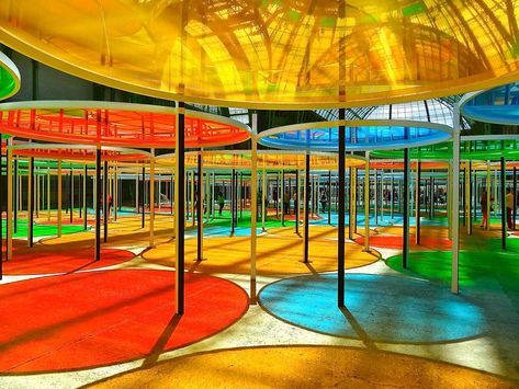 Daniel Buren, 2012 Urban Spaces Design, Grand Palais Paris, Daniel Buren, Urban Intervention, Urban Lighting, Shade Structure, Urban Spaces, Grand Palais, Canopy Outdoor