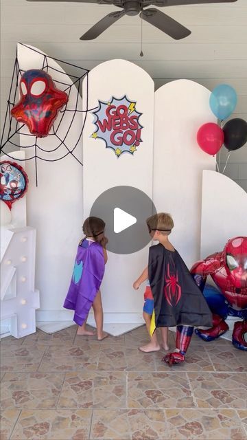 Riner & Company on Instagram: "Spidey and their amazing friends!!❤️💙🕷️🤍  Had the best time helping put this together for our favorite twins!! Happy 4th Birthday Emmy & Easton!🕸️  Planning |  @rinerandcompany @heather.j.riner   Cake | @homefreshbistro   “Go Webs Go” Sign | @peach.moon2   Custom Birthday Banner | @maymydesigns" Twins Fourth Birthday, 5year Birthday Party Ideas, Spidey And Amazing Friends Cake, Spidey Party Ideas, Spiderman And Friends Birthday, Spidey And Amazing Friends Birthday, Spidey And His Amazing Friends Birthday Party, Spider And His Amazing Friends Birthday, Spidey Party