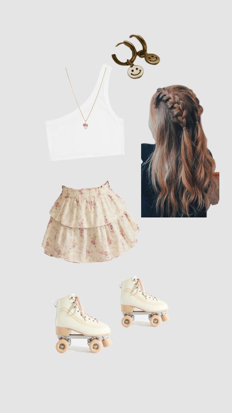 #preppy#rollerskating #cute Skate Outfit, Roller Skating Outfits, Skating Outfits, Roller Skates, Roller Skating, Kawaii