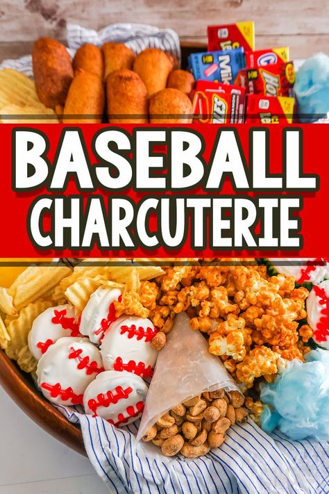 This baseball themed charcuterie board is a wild and fun way to bring out all the best snacks and treats for your baseball themed party! Definitely bringing all the best to the plate for a home run! Astros Party Food, Sports Charcuterie Board Ideas, Pizza Themed Charcuterie Board, Baseball Party Food Appetizers, Baseball Party Appetizers, Baseball Charcuterie Board Ideas, Baseball Themed Appetizers, Sports Charcuterie Board, Softball Charcuterie Board