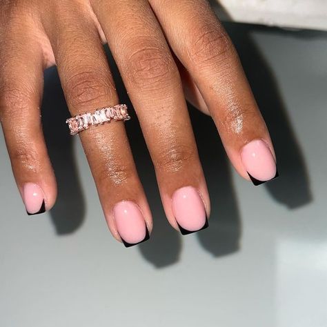 Short Square Acrylic Overlay, Cute Simple Dip Nail Designs, Short Natural Nail Manicure Ideas, Cute Overlay Nail Ideas, Gel Overlay Nails Natural Short French Tip, Almond Overlay Nails, Square Overlay Nails, Acrylic Overlay Designs, Manicure Ideas For Short Nails Natural Black Women