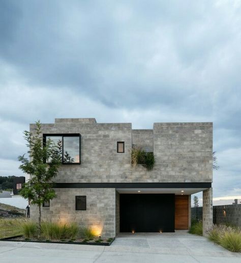 Cement House Exterior, Cement Block House, Cinder Block House, Concrete Block House, Cement House, Block House, Mexico House, Concrete Houses, Concrete Home