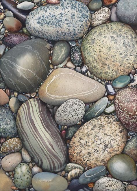 Karp Koi, Rock And Pebbles, Pebble Stone, Watercolor Inspiration, River Rock, Natural Forms, Land Art, Stone Rocks, Pebble Art