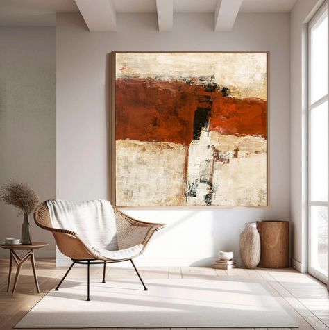 Terracotta print, Terracotta Printable wall art, Abstract printable wall art, Living Room Wall Decor, living room printable art Burnt Orange Painting, Painting Earth, Orange Painting, Orange Wall Art, Textured Painting, Wall Art For Living Room, Palette Knife Painting, Knife Painting, Etsy Printable Art