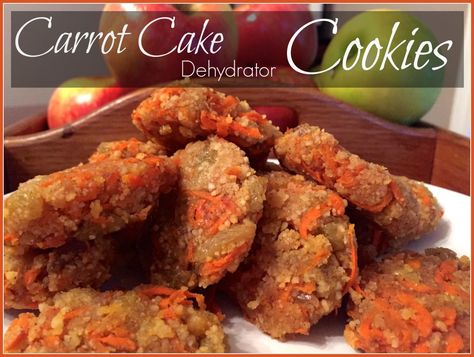 Carrot Cake Dehydrator Cookies | Livin' the Mommy Life Dehydrator Cookies, Healthy Carrot Cake Cookies, Cookies With Almond Flour, Healthy Carrot Cake, Homemade Dry Mixes, Moist Carrot Cakes, Carrot Cake Muffins, Almond Flour Cookies, Carrot Cake Cookies