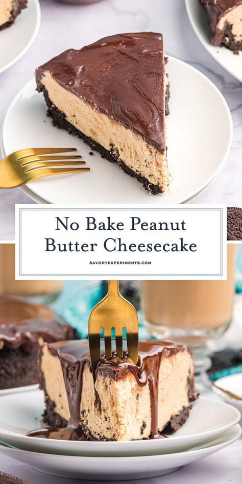 No Bake Peanut Butter Cheesecake, Peanut Butter Cheesecake Bars, Peanut Butter Cheesecake Recipes, Smooth Peanut Butter, Chocolate Peanut Butter Cheesecake, No Bake Peanut Butter, Peanut Butter No Bake, Peanut Butter Cheesecake, Peanut Butter Desserts