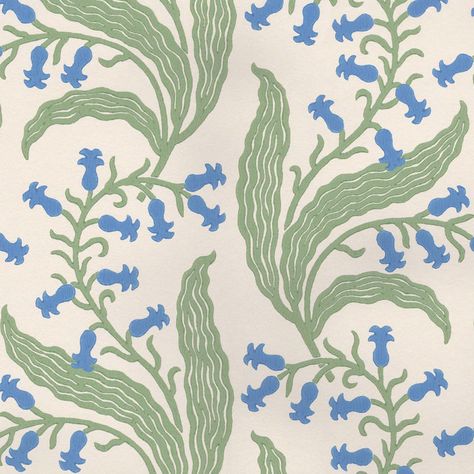 Roller Printing, Woodland Flowers, British Art, Antique Textiles, Arts And Crafts Movement, Traditional Crafts, British Design, Repeating Patterns, Blue And Green