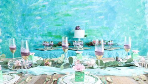 Monet Inspired Wedding, Monet Inspired, Claude Monet Water Lilies, Wedding Projects, Party Planning Ideas, Sewing Bee, Wedding Tablescapes, Planning Ideas, Watercolor Wedding