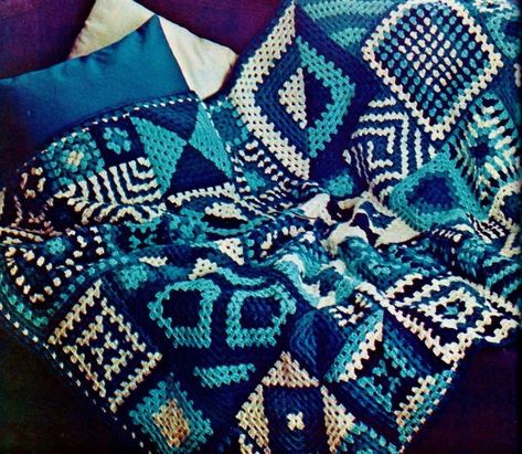 Crochet Squares Afghan Digital Download Vintage Crochet | Etsy Yarn Weight Chart, Sampler Afghan, Knitting Abbreviations, Afghan Stitch, Crochet Squares Afghan, Vintage Crochet Patterns, Vintage Crochet Pattern, Basic Embroidery Stitches, Crochet Vintage