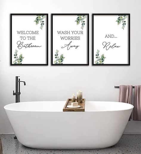 A4 Wallpaper In Bathroom, Botanical Bathroom, Eucalyptus Plant, Bathroom Quotes, Bathroom Printables, Wallpaper Bathroom, Green Eucalyptus, Downstairs Toilet, Boys Bedroom Decor