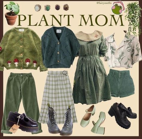 Mom Aesthetic Outfit, Aesthetic Clothes Grunge, Plant Mom Aesthetic, Mom Aesthetic, Witch Fashion, Plant Mom, Aesthetic Outfit, Hippie Outfits, Really Cute Outfits