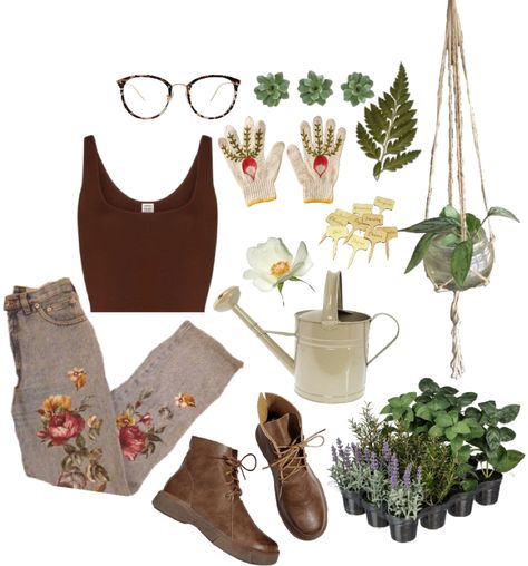 garden nursery Outfit | ShopLook Plant Nursery Outfit, Nursery Outfit, Brown Png, Casual Cottagecore, Garden Nursery, Nursery Organization, Dry Plants, Garden Shop, Plant Nursery