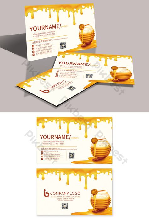 golden honey bee business card Honey Business, Bee Business, Business Card Psd Free, Honey Food, Logo Bee, Food Business Card, Honey Logo, Honey Art, Job Poster