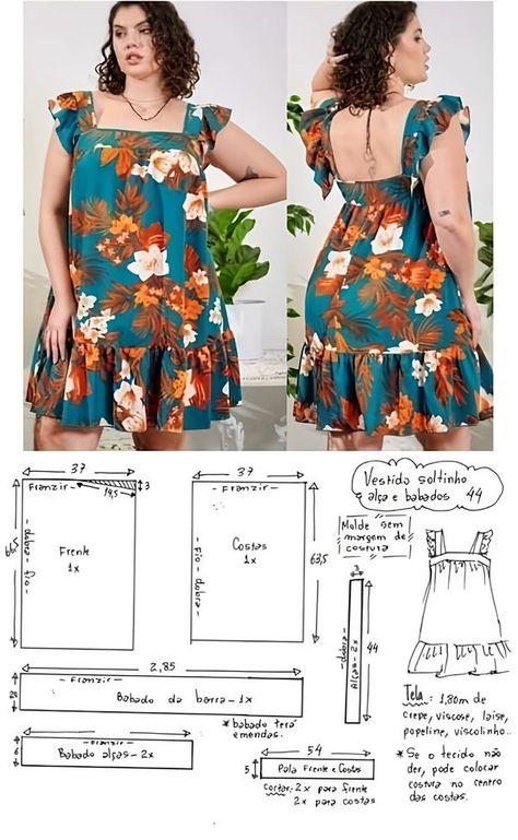 Basic Dress Pattern, Tunic Sewing Patterns, Dress Patterns Diy, Sewing Blouses, Girls Dresses Sewing, Girls Dress Sewing Patterns, Sewing Clothes Women, Diy Fashion Clothing, Baby Frocks Designs