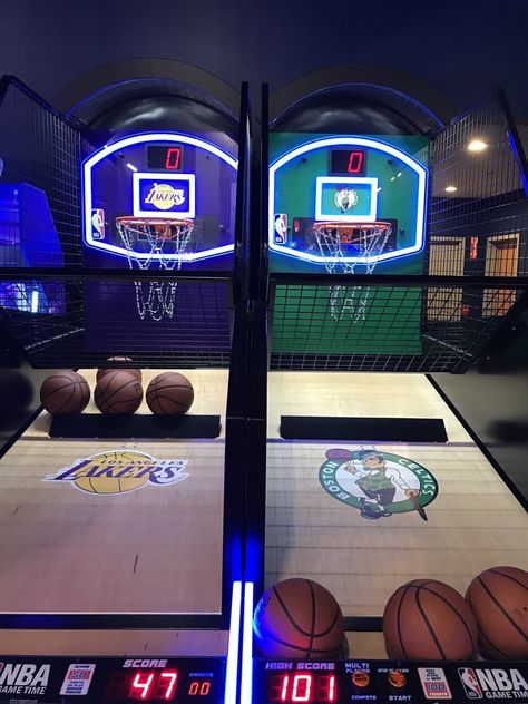 This new mid-sized NBA Gametime Basketball Pop-a-shot Arcade Game is perfect for any home game room, bar arcade, or business. The new NBA Hoops boasts the latest technology such as new LED lighting, slam dunk sound effects, moving hoop, and more. See how many points you can rack up against the ticking clock! This Game can be used on free play mode or coin mode to accept coins just like in the arcade. A spin off the classic was redesigned by ICE right here in Buffalo, New York, for the ultimate game play. See why thousands of arcades and home entertainment centers are choosing NBA Gametime Hoops! AN UPGRADED ARCADE BASKETBALL EXPERIENCE: In this new mid-sized version of the ever-durable street game. NBA GameTime boasts the latest technology such as new LED lighting, slam dunk sound effects,