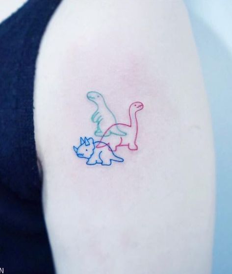 Petit Tattoo, Dinosaur Tattoos, Cat Tattoos, Tiny Tattoo, Baby Dino, Dainty Tattoos, Baby Tattoos, Aesthetic Tattoo, Disney Tattoos