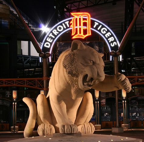 Detroit Tiger ! Detroit Tigers Stadium, Detroit Motors, Comerica Park, Detroit Rock City, Tiger Stadium, Detroit History, Michigan Girl, Detroit Sports, Michigan Sports