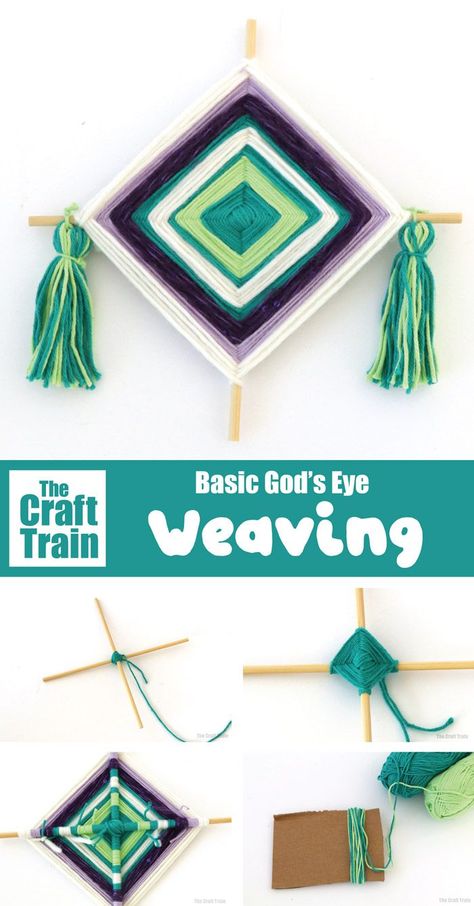 Basic God's Eye craft tutorial for kids. This is a fun and easy traditional yarn craft for kids, perfect for all age groups and extendable for older kids with patterning and different design options.  #yarncraft #yarn #godseye #kidscrafts #thecrafttrain #kidsactivities #traditionalcrafts God's Eye Craft, Train Crafts, Yarn Crafts For Kids, God's Eye, Yarn Dolls, Diy Pom Pom, Yarn Craft, Gods Eye, Butterfly Crafts