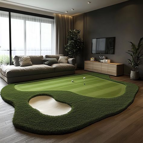 Introducing our Putting Green Home Rug – the perfect blend of style and functionality for golf enthusiasts. Crafted with high-quality, durable materials, this rug replicates the look and feel of a professional putting green right in your living space. Whether you’re practicing your putts or adding a unique touch to your decor, this rug is designed to bring a touch of the greens into your home. Its non-slip backing ensures stability, while the realistic grass texture offers a true-to-life golf... Golf House, Grass Texture, Loft Area, Palm Cove, Green Home, Putt Putt, Green Rug, Home Rugs, Game Room