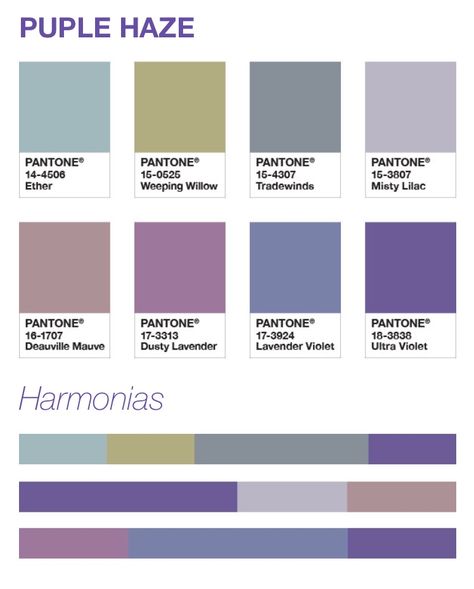 Color Combo With Purple, Colour Study, Colour Swatches, Pantone Colors, Color Trends Fashion, Weeping Willow, Color Balance, Complimentary Colors, Color Studies