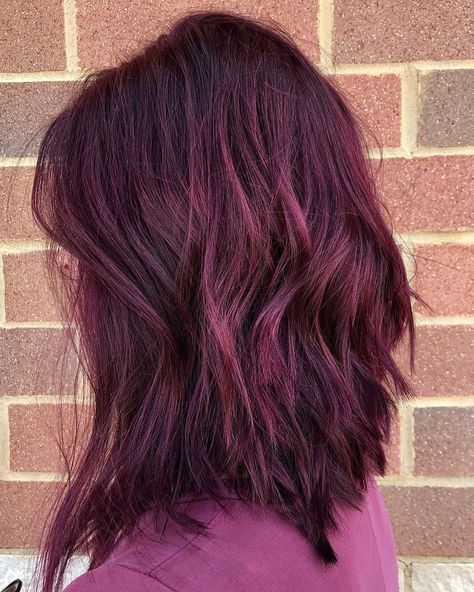 Burgundy is a great darker color to use when you are looking for a color change. The color melts through your hair like wine and is perfect for the co... Raspberry Hair Color Short, Burgundy Hair Short, Burgundy Hairstyles, Short Burgundy Hair, Color Melts, Burgundy Hair Color, Longer Hair Faster, Cherry Red Hair, Plum Hair