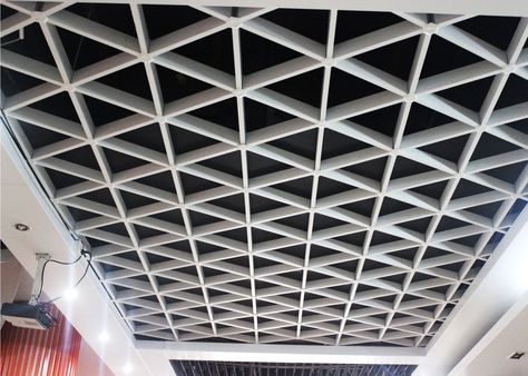 triangle ceiling suspend structure Shopify Ideas, Library Ceiling, Acoustic Ceiling Tiles, Drywall Ceiling, Office Ceiling, Stretch Ceiling, Types Of Ceilings, Ceiling Grid, Renovation Budget