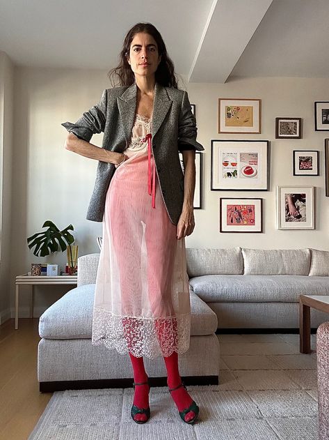 Leandra Medine Style, Slay Fits, Red Tights, Fashion Sites, Styling Ideas, Looks Style, The Clothes, Outfits Casuales, Look Cool