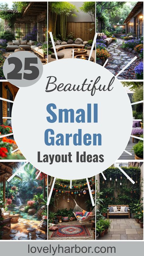 25 Stunning Small Garden Layout Ideas green Square Yard Design, Backyard Garden Design Layout, Ideas For Small Gardens Landscape Design, Small Backyard Landscaping Designs Plans, Backyard Garden Layout Landscapes, Large Backyard Design Layout, Small Garden Plans Layout Design, Patio Garden Ideas Layout, Garden Designs Layout