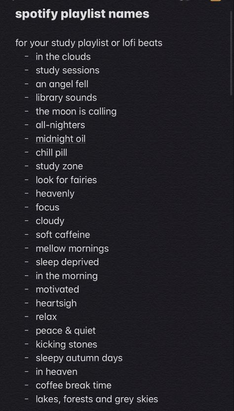 Things To Name Spotify Playlist, Playlist Names And Covers, Apple Music Playlist Names Aesthetic, How To Make Spotify Aesthetic, Spotify Playlist Aesthetic Names, Aesthetic Names For Spotify Playlists, Playlists Name Ideas, What To Name Your Spotify Playlist, Spotify Aesthetic Playlist Names