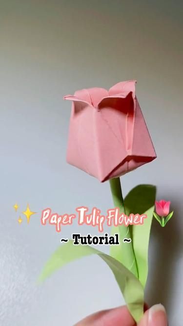 Check out this gorgeous paper tulip! Click the link in my bio for all your origami paper needs! Video credit: Lini Trinh Hadiah Diy, Daisy Crochet, Tutorial Origami, Cute Origami, Folding Origami, Instruções Origami, Easy Paper Crafts Diy, Handmade Paper Crafts, Diy Crafts Paper Flowers