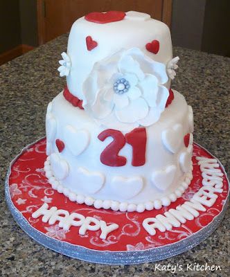 Katy's Kitchen: Anniversary Cake 21 Anniversary Cake, 21st Anniversary Cake, 21 Anniversary, 21st Wedding Anniversary, Wedding Anniversary Cakes, 21st Anniversary, Cedar Rapids Iowa, Cedar Rapids, Anniversary Cake