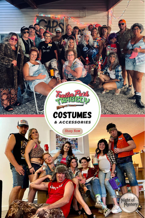 Trailer park tragedy murder mystery decorations Trailer Park Costume, Trailer Park Trash Costume, Trailer Trash Costume, Trash Costume, Trailer Park Trash, Men's Costumes, Trash Party, Mystery Party, Amazon Storefront