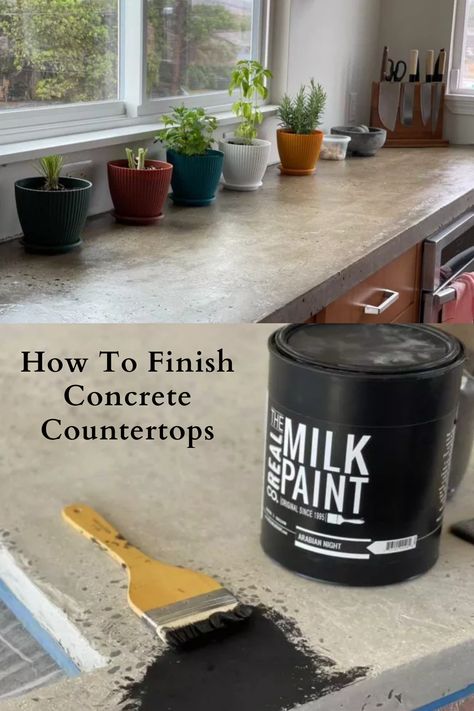 Sealing Concrete Countertops, Faux Concrete Countertops, Poured Concrete Counters, Black Concrete Countertops, Stained Concrete Countertops, Cement Countertops, Concrete Countertops Outdoor Kitchen, Concrete Countertops Kitchen Diy, Concrete Countertops Over Laminate