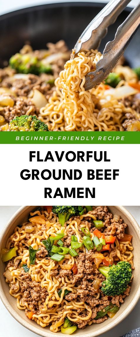 Image for Flavorful Ground Beef Ramen Ground Beef And Rice Soup, Beef Ramen Seasoning Recipe, Ground Beef And Ramen Noodle Recipes, Ground Beef And Ramen, Rice Ramen Noodle Recipes, Ground Beef Ramen Noodle Recipes, Beef And Ramen, Ground Beef Ramen, Beef Ramen Recipe