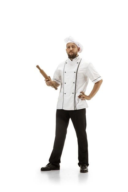 Chef Pose Reference, Chef Reference, Chef Poses, Baker Uniform, Baker Outfit, Chef Fashion, Portfolio Sketches, Chef Character, Riley Sager