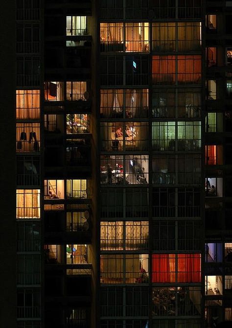 Night apartments Cool Apartments, Cinematic Photography, City Aesthetic, Apartment Building, Photography Inspo, Metropolis, City Lights, The Window, Aesthetic Photography