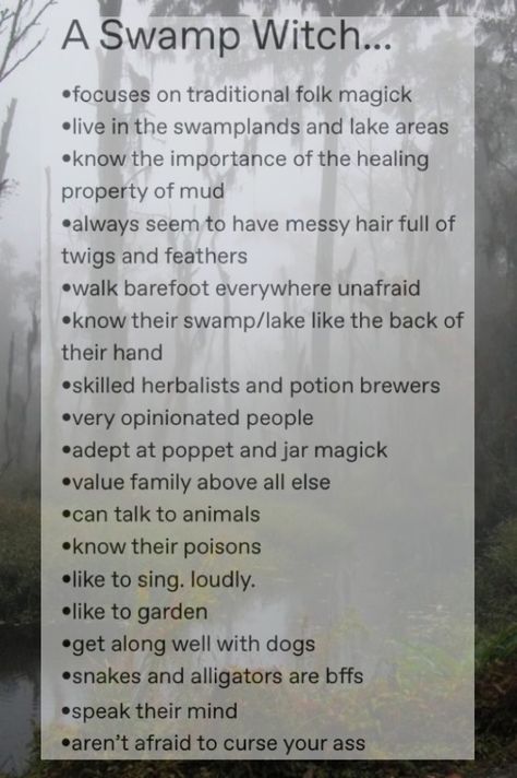 traits of a swamp witch Beautiful Swamp Aesthetic, Swamp Witch Tattoo, Swamp Aesthetic Witch, Swamp Princess Aesthetic, Siren Witch Aesthetic, Swamp Witch Art, Witchcraft Terminology, Swamp Witch Character Design, Bog Witch Aesthetic